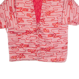 Eastern Inspired Womens Quilted Jacket Red Crazy Pattern XL