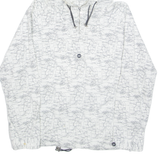 ZARA Map Print Mens Anorak Jacket White Hooded Crazy Pattern L