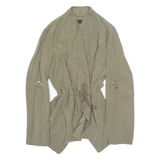 ZARA Womens Blazer Jacket Green Viscose XS