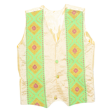 Eastern Inspired Mens Blazer Waistcoat Gold Crazy Pattern L