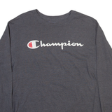 CHAMPION Mens T-Shirt Grey Long Sleeve M