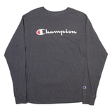CHAMPION Mens T-Shirt Grey Long Sleeve M