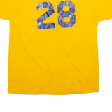 RUSSELL ATHLETIC Mens T-Shirt Yellow Button Neck M