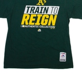 MAJESTIC The A's Mens T-Shirt Green USA L