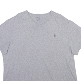 POLO RALPH LAUREN Mens T-Shirt Grey V-Neck XL