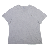 POLO RALPH LAUREN Mens T-Shirt Grey V-Neck XL