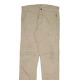 CARHARTT Mens Trousers Beige Relaxed Straight W34 L36