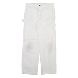 DICKIES Carpenter Mens Trousers White Regular Straight W30 L30