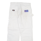 DICKIES Carpenter Mens Trousers White Regular Straight W30 L30