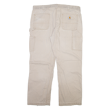 CARHARTT Carpenter Mens Trousers Beige Relaxed Straight W38 L30