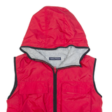 NAUTICA Fleece Lined Womens Gilet Red Hooded S