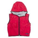 NAUTICA Fleece Lined Womens Gilet Red Hooded S