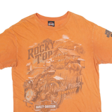 HARLEY DAVIDSON Mens Biker T-Shirt Orange USA L