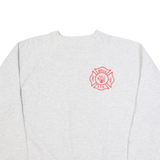 HANES Avella Fire & Rescue Mens Sweatshirt Grey 90s USA 2XL