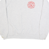 HANES Avella Fire & Rescue Mens Sweatshirt Grey 90s USA 2XL