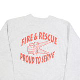 HANES Avella Fire & Rescue Mens Sweatshirt Grey 90s USA 2XL
