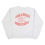 HANES Avella Fire & Rescue Mens Sweatshirt Grey 90s USA 2XL