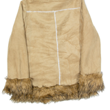 ROMANTIC MOCHA Sherpa Lined Womens Duffle Coat Brown Hooded M