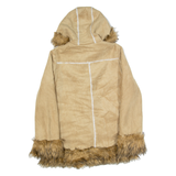 ROMANTIC MOCHA Sherpa Lined Womens Duffle Coat Brown Hooded M