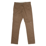 DICKIES Workwear Mens Twill Trousers Brown Regular Skinny W30 L31