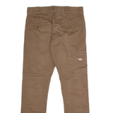 DICKIES Workwear Mens Twill Trousers Brown Regular Skinny W30 L31