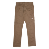 DICKIES Workwear Mens Twill Trousers Brown Regular Skinny W30 L31