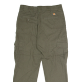 DICKIES Flex Workwear Cargo Mens Trousers Green Regular Straight W30 L27