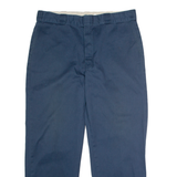 DICKIES Workwear Mens Twill Trousers Blue Regular Straight W38 L30