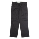 DICKIES Workwear Cargo Mens Trousers Black Regular Straight W34 L30