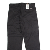 DICKIES Workwear Cargo Mens Trousers Black Regular Straight W34 L30