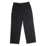 DICKIES Workwear Cargo Mens Twill Trousers Black Relaxed Straight W34 L32
