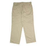 DICKIES Workwear Cargo Mens Twill Trousers Beige Regular Straight W38 L30