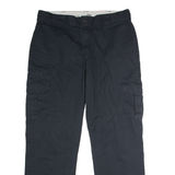 DICKIES Workwear Cargo Mens Trousers Black Regular Straight W36 L32