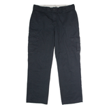 DICKIES Workwear Cargo Mens Trousers Black Regular Straight W36 L32