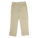 DICKIES Workwear Mens Twill Trousers Beige Regular Straight W34 L30