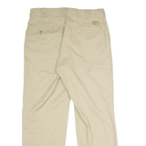 DICKIES Workwear Mens Twill Trousers Beige Regular Straight W34 L30