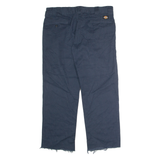 DICKIES Workwear Mens Twill Trousers Blue Slim Straight W34 L27