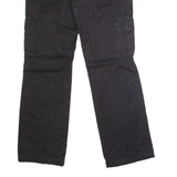 DICKIES Workwear Cargo Womens Twill Trousers Black Relaxed Straight W34 L30