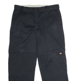 DICKIES Workwear Mens Twill Trousers Black Loose Straight W38 L32