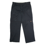 DICKIES Workwear Mens Twill Trousers Black Loose Straight W38 L32