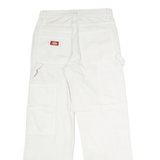DICKIES Workwear Carpenter Mens Twill Trousers White Regular Straight W28 L30