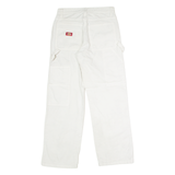 DICKIES Workwear Carpenter Mens Twill Trousers White Regular Straight W28 L30