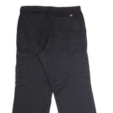 DICKIES Workwear Cargo Mens Trousers Black Regular Straight W36 L30