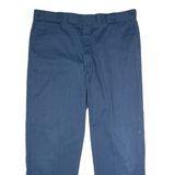 DICKIES Workwear Mens Twill Trousers Blue Regular Straight W42 L32