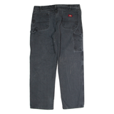 DICKIES Workwear Carpenter Mens Canvas Trousers Black Regular Straight W40 L32