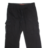 DICKIES Flex Workwear Cargo Mens Twill Trousers Black Regular Straight W34 L28