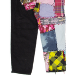 ZARA Patchwork Womens Corduroy Trousers Black Regular Mom W36 L26