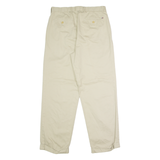 TOMMY HILFIGER Cuffed Chino Mens Twill Trousers Beige Regular Straight W32 L30