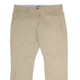 TOMMY HILFIGER Chino Mens Twill Trousers Beige Regular Straight W38 L30