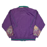 LAURA KATHERINE Womens Shell Jacket Purple 90s Crazy Pattern M